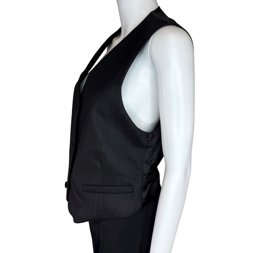 Sandro Pinstriped Twill and Satin Vest 40 - Picture 5 of 10
